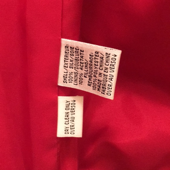 DANA BUCHMAN Red Silk Quilted Turn Lock Barn Jacket Blazer Coat 8 S - M EXC COND - Picture 4 of 5